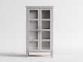 Vitrinen Holz und Glas 84x36x172 cm - weiß - klassischer Stauraum