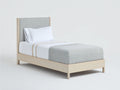 Einzelbett Holz und Stoff 208x102x110 cm - naturfarben - für Schlafzimmer moderner Stil