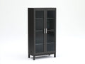 Vitrinen Metall 80x40x170 cm - Schwarz - moderne Glasfront für Wohnraum und Büro