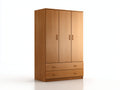 Kleiderschrank Holz 150x55x200 cm - Natur - mit 3 Türen und 2 Schubladen