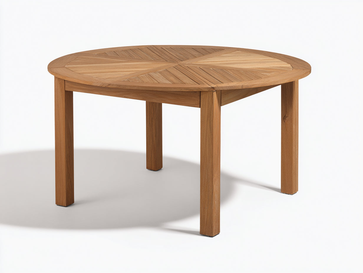 Gartentisch Holz 120x120x75 cm Natur Rund Modernes Design