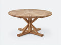 Gartentisch Holz 150x150x75 cm - Natur - rundes Design mit Strahlenplatte