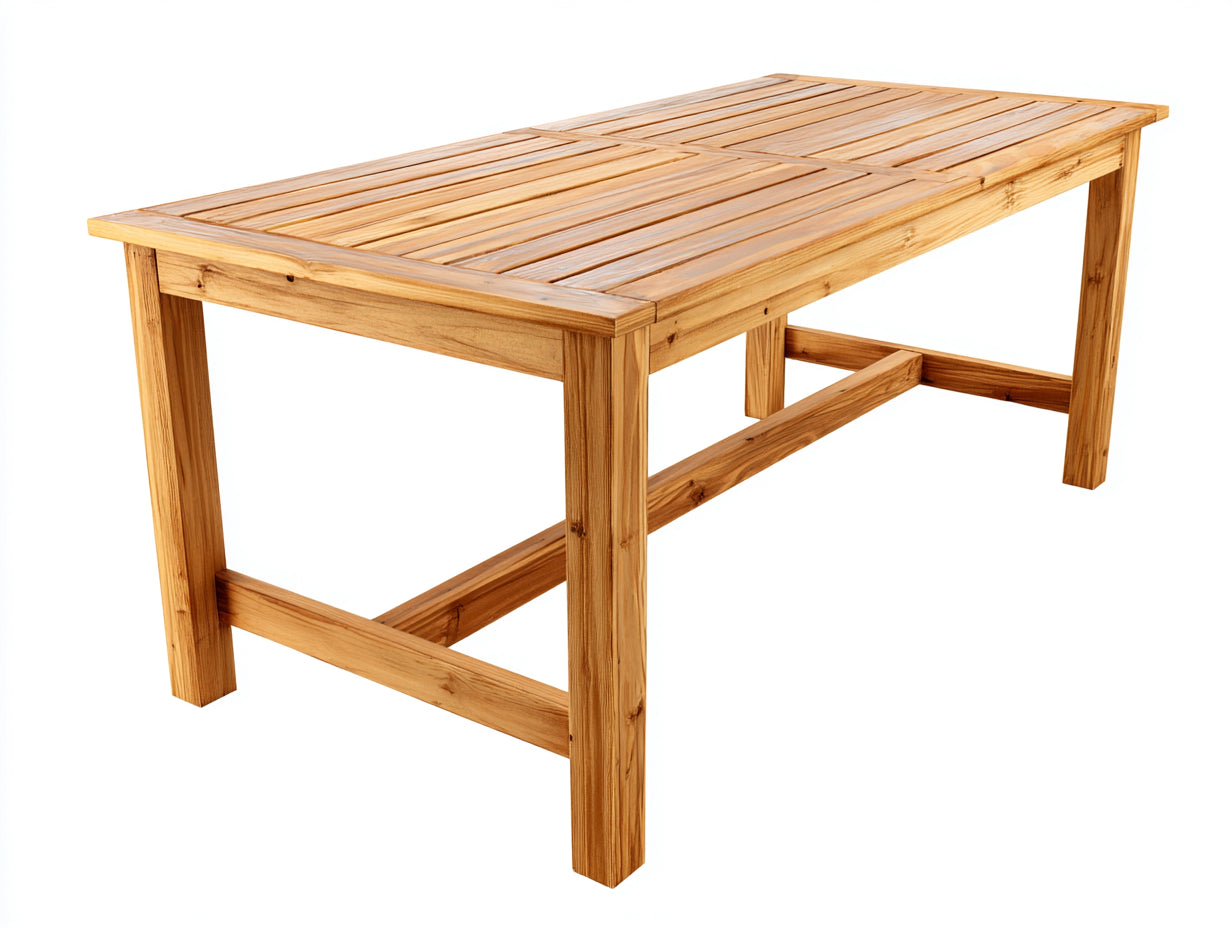 Gartentisch Massivholz 200x90x75 cm - Natur - für Garten und Terrasse - Klassisches Design