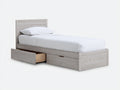 Einzelbett Holz 205x98x95 cm - Weiß - Modernes Design mit Schubladen