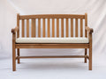 Gartenbank Holz und Stoff 132x54x90 cm - braun - für Garten klassischer Stil