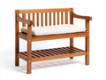 Gartenbank Holz mit Ablage 82x38x88 cm - Braun - Modernes Design
