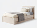 Einzelbett Holz 210x100x96 cm - Natur - schlichtes Design mit hoher Rückenlehne