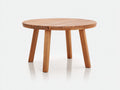 Gartentisch Holz 120x120x74 cm - Natur-Braun - rundes Design mit vier Tischbeinen
