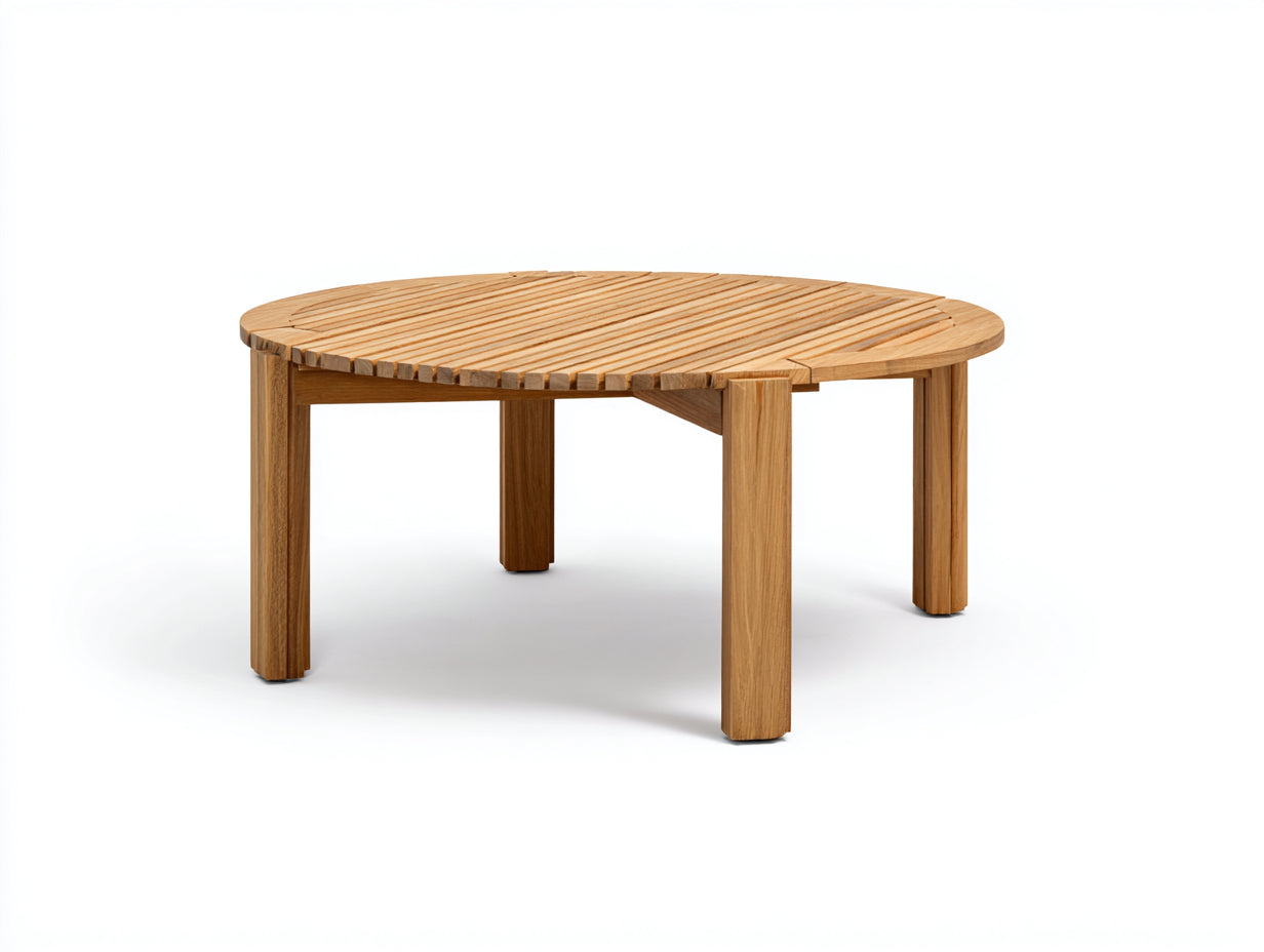 Gartentisch Holz rund 100x100x75 cm - Natur - Zeitloses Design