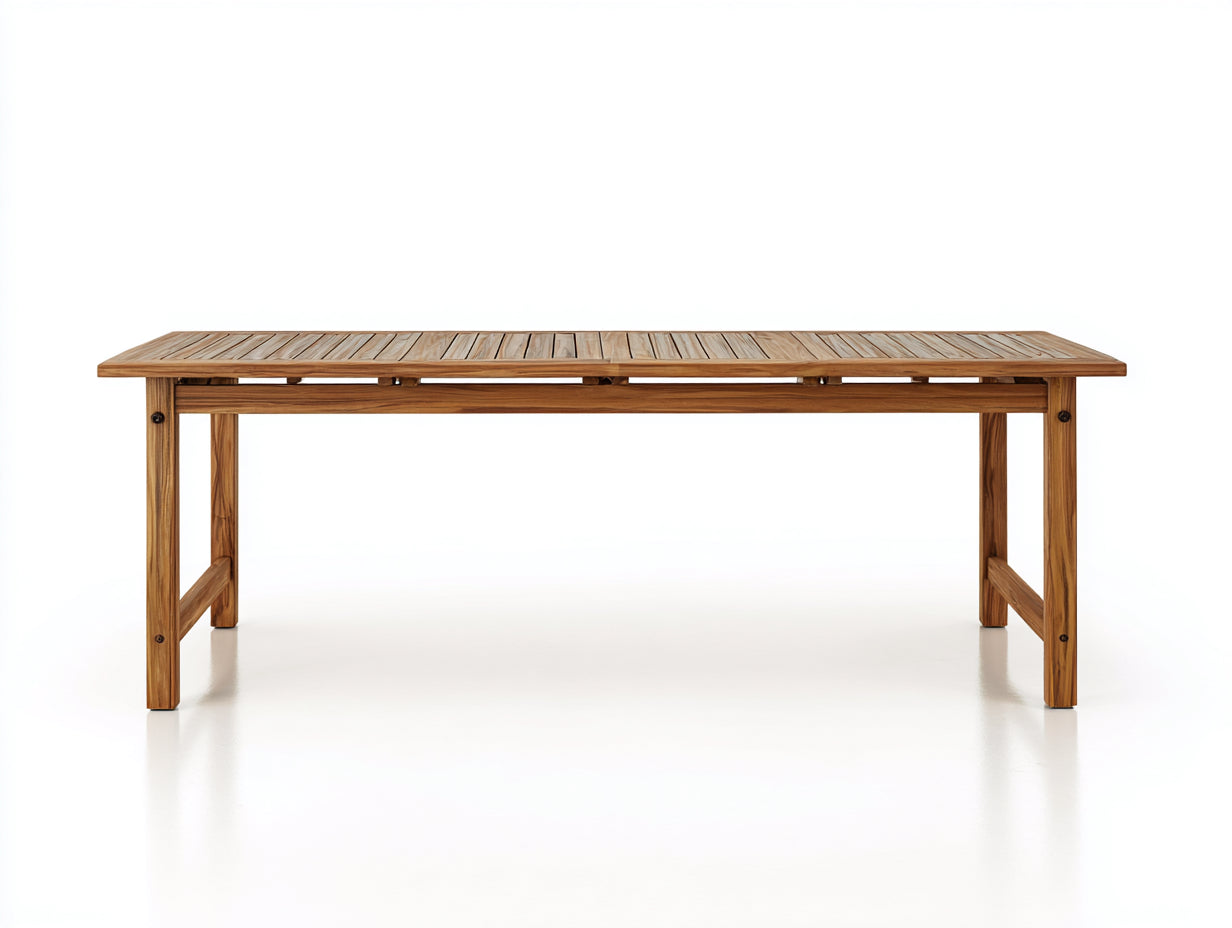 Gartentisch Holz 200x82x75 cm - braun - für Garten klassischer Stil