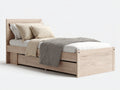 Einzelbett Massivholz mit Schublade 208x105x108 cm - Natur - für Schlafzimmer - Modernes Design