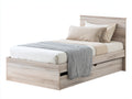 Einzelbett Holz mit Stauraum 208x104x96 cm - Eiche hell - Modernes Design